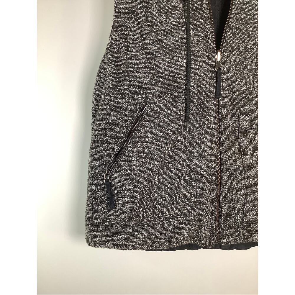 Dita Womens Small Gray Black Full Zip Tweed Knit Hooded Vest Streetwear HR9-10 - Picture 2 of 8